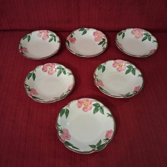LOT of 6 OF FRANCISCAN DESERT ROSE HAND PAINTED 5 1/4" DESSERT FRUIT BOWL 47-49 - Picture 1 of 8